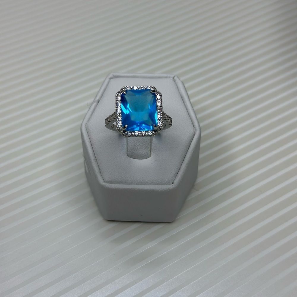 AQUAMARINE WEDDING RING - Picture 3 of 6